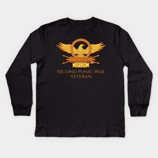 Ancient Roman History Second Punic War Military Veteran SPQR Kids Long Sleeve T-Shirt